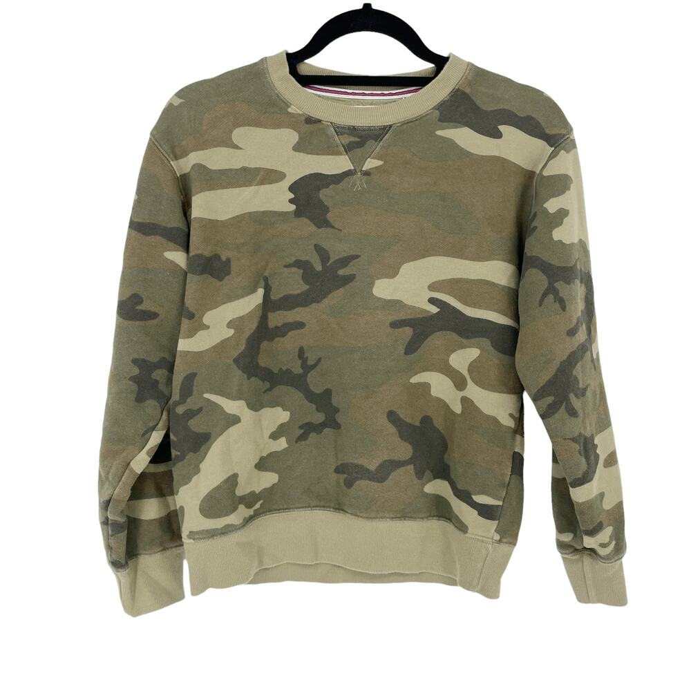 Aritzia Tna Sweatshirt Womens XXS Crewneck Long Sleeve Camo Green Brown